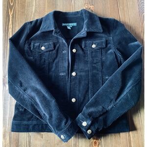 Vintage Lauren Jeans Co Ralph Lauren Black Corduroy Trucker Jacket Women Size M